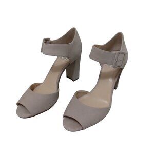 Vince Camuto |  Shelbin 3 Tan Suede Ankle Strap Sandal Size Block Heel | Size10M